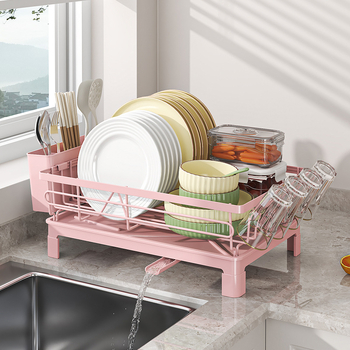 Indų laikymo lentynėlė virtuvei Indų nutekėjimo lentynėlė Daugiafunkcinė spalva Mėlyna Žalia Geltona Rožinė Lazdelių laikymo lentynėlė