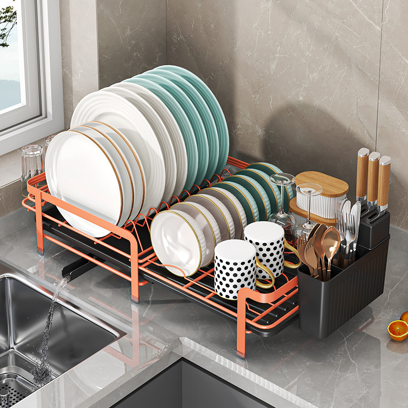 Indų laikymo lentynėlė virtuvei Indų nutekėjimo lentynėlė Daugiafunkcinė spalva Mėlyna Žalia Geltona Rožinė Lazdelių laikymo lentynėlė