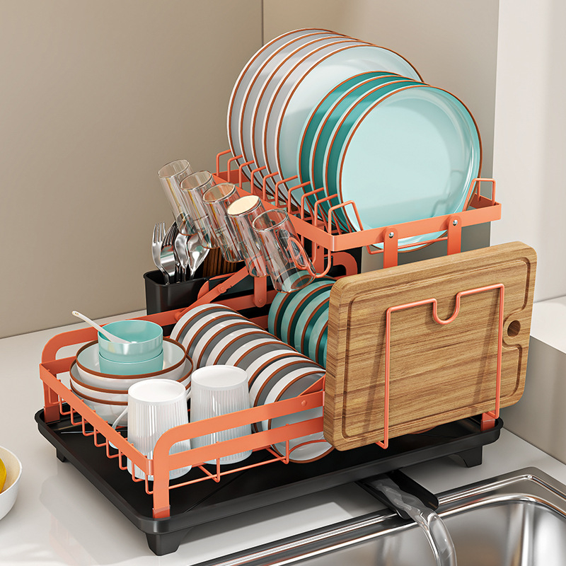 Indų laikymo lentynėlė virtuvei Indų nutekėjimo lentynėlė Daugiafunkcinė spalva Mėlyna Žalia Geltona Rožinė Lazdelių laikymo lentynėlė