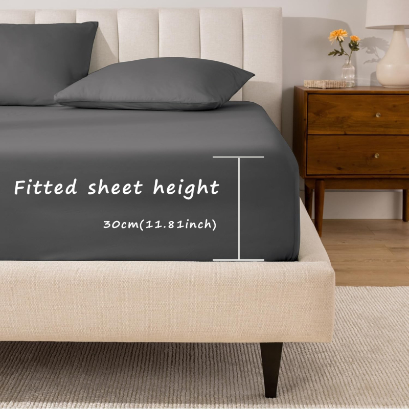 „CrossBorder Ebay“ grynos medvilnės vienspalviai paklodės su guma. Prabangūs medvilniniai čiužinio užvalkalai. Viengulių ir dvigulių lovų užvalkalai.