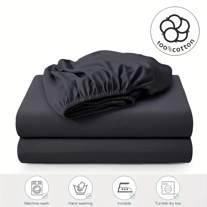 „CrossBorder Ebay“ grynos medvilnės vienspalviai paklodės su guma. Prabangūs medvilniniai čiužinio užvalkalai. Viengulių ir dvigulių lovų užvalkalai.