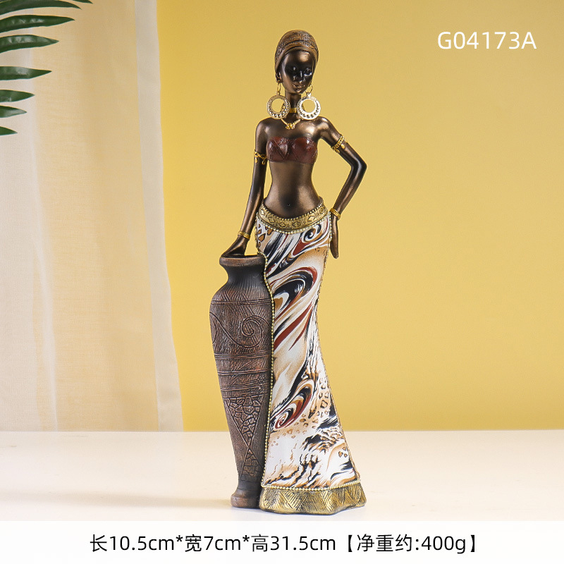 Ornamente exotice tribale africane, sufragerie, intrare, dulap de vinuri, decorare creativă pentru casă, ornamente vintage pentru femei de culoare