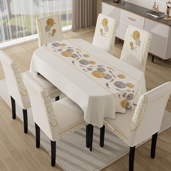 Ορθογώνιο κάλυμμα καρέκλας τραπεζιού φαγητού, κοστούμι μαξιλαριού καρέκλας, ευρωπαϊκό στιλ, τραπεζομάντιλο τραπεζιού σαλονιού, ύφασμα, κάλυμμα καρέκλας τραπεζιού φαγητού, τραπεζομάντιλο, απλό κάλυμμα τραπεζομάντιλου