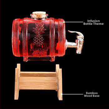 Πυκνωμένο γυάλινο μπουκάλι κρασιού με βρύση Οικιακό βάζο κρασιού τζίνσενγκ 1.0kg Μπουκάλι κόκκινου κρασιού Μπουκάλι ξένου κρασιού Μπουκάλι λευκού κρασιού Άδειο μπουκάλι