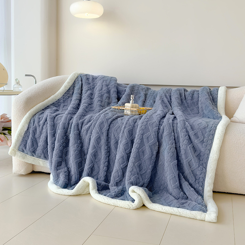 Pătură de canapea, pătură mică din catifea coral, șal de birou, pătură de somn, pătură de iarnă îngroșată cu aer condiționat pentru pat
