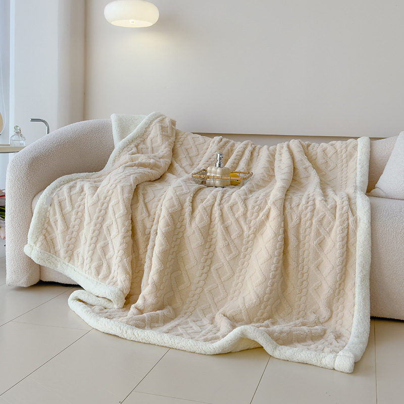 Pătură de canapea, pătură mică din catifea coral, șal de birou, pătură de somn, pătură de iarnă îngroșată cu aer condiționat pentru pat
