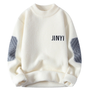 Férfi őszi-téli páros pulóver, meleg, semleges stílusú, garbós, puha, viaszos talpú pulóver