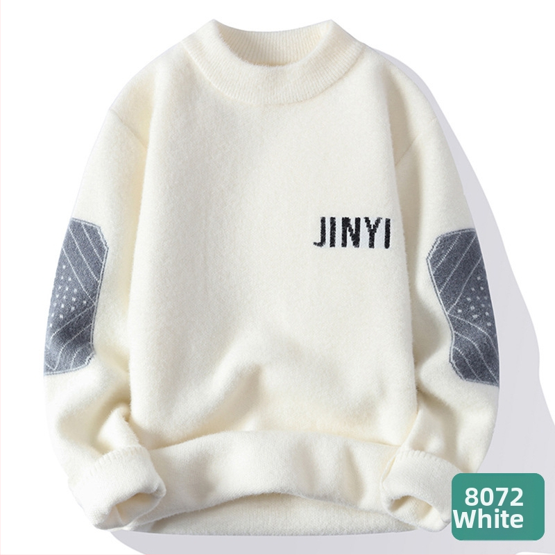 Férfi őszi-téli páros pulóver, meleg, semleges stílusú, garbós, puha, viaszos talpú pulóver