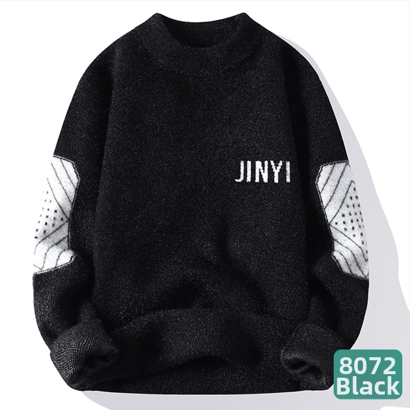 Férfi őszi-téli páros pulóver, meleg, semleges stílusú, garbós, puha, viaszos talpú pulóver