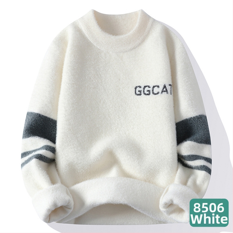 Férfi őszi-téli páros pulóver, meleg, semleges stílusú, garbós, puha, viaszos talpú pulóver