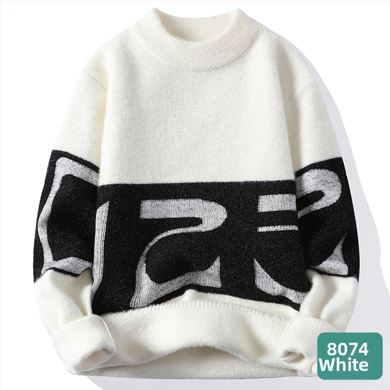 Férfi őszi-téli páros pulóver, meleg, semleges stílusú, garbós, puha, viaszos talpú pulóver