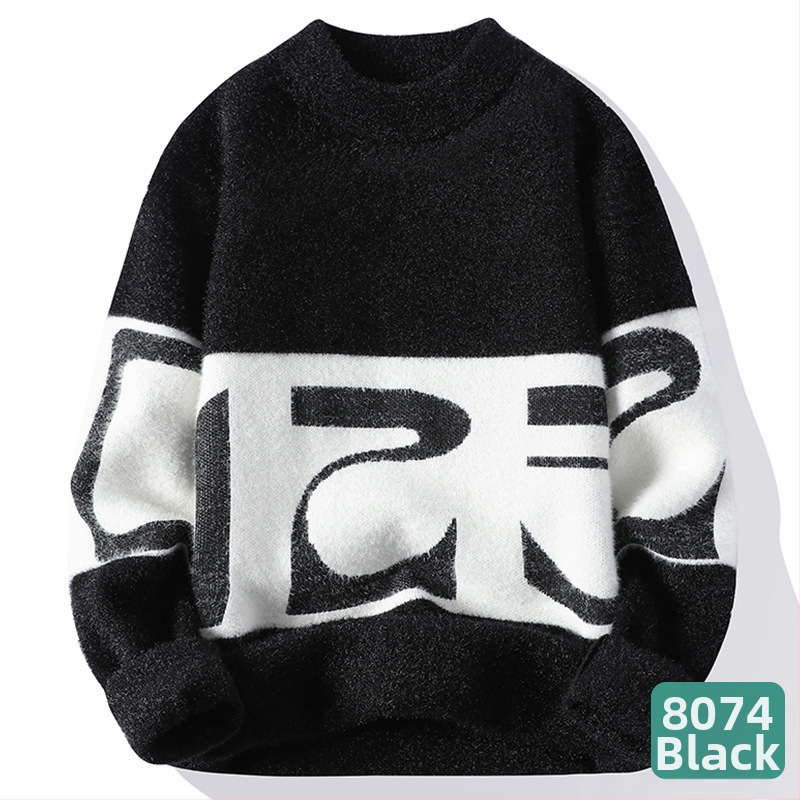 Férfi őszi-téli páros pulóver, meleg, semleges stílusú, garbós, puha, viaszos talpú pulóver