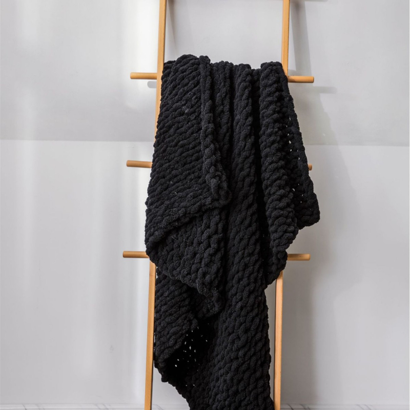 Ръчно изработено дебело вълнено плетено одеяло Phyllis ins, плетено одеяло с шенилна пръчка, одеяло за диван, без ДДС