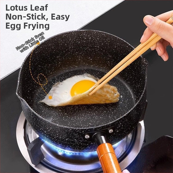 „Maifan Stone“ japoniško stiliaus plokščia keptuvė pieno puodui kūdikiams ir kūdikiams, greitai paruošiami makaronai, universali buitinė nelimpanti keptuvė makaronams virti, indukcinė viryklė, papildomas maisto lygintuvas