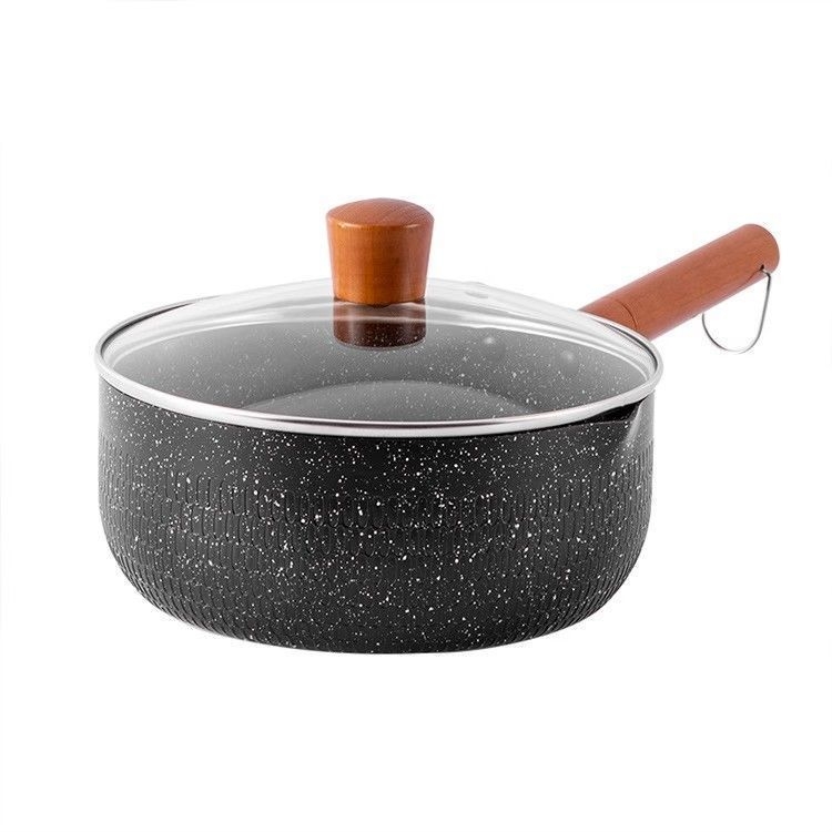 „Maifan Stone“ japoniško stiliaus plokščia keptuvė pieno puodui kūdikiams ir kūdikiams, greitai paruošiami makaronai, universali buitinė nelimpanti keptuvė makaronams virti, indukcinė viryklė, papildomas maisto lygintuvas