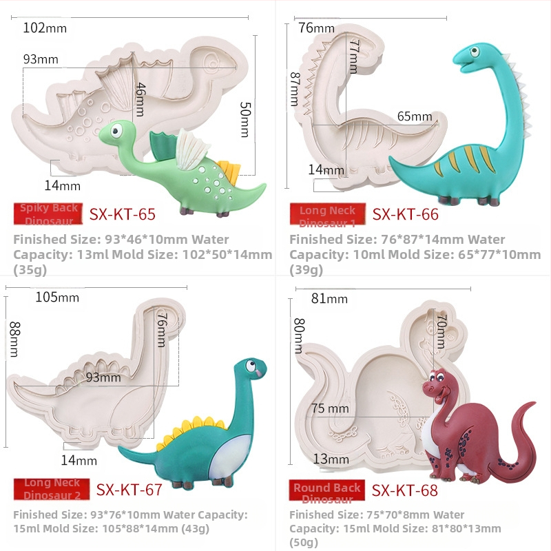 Silikónová forma Misong pre veľkonočné svietidlá s dinosaurom, DIY kreslené zvieratká, prevrátiť cukor, čokoládovú tortu, dekorácia mlynčeka...
