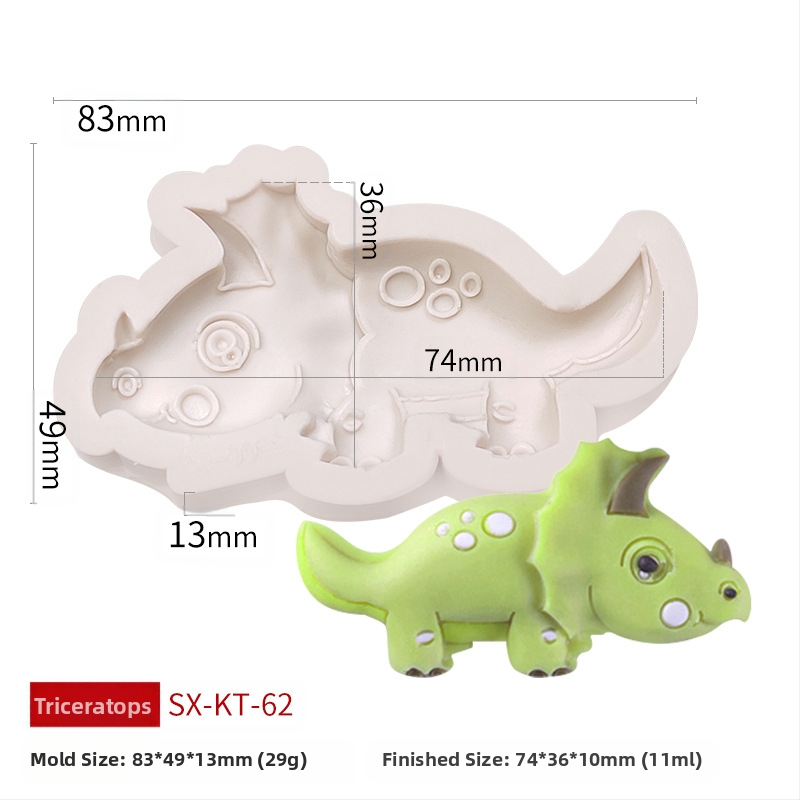Misong húsvéti dinoszaurusz szilikon forma barkács rajzfilm állatos flip cukorcsokoládé torta dekorációs malom