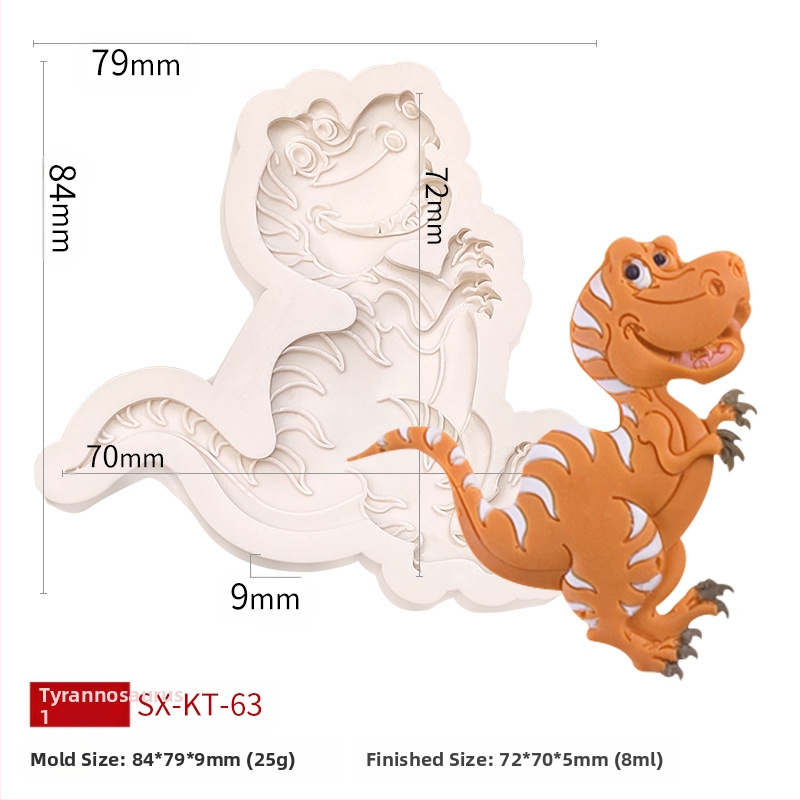 Misong húsvéti dinoszaurusz szilikon forma barkács rajzfilm állatos flip cukorcsokoládé torta dekorációs malom