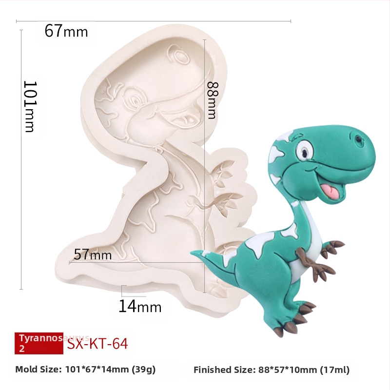 Misong húsvéti dinoszaurusz szilikon forma barkács rajzfilm állatos flip cukorcsokoládé torta dekorációs malom