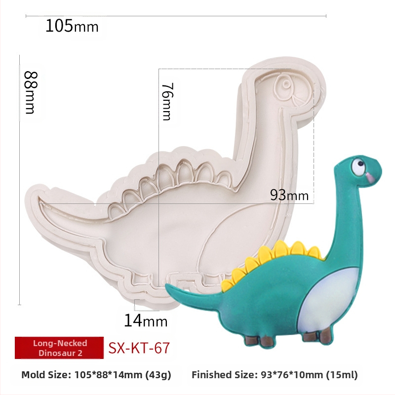 Misong húsvéti dinoszaurusz szilikon forma barkács rajzfilm állatos flip cukorcsokoládé torta dekorációs malom