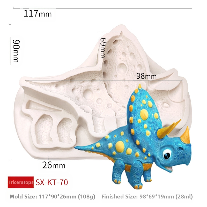 Misong húsvéti dinoszaurusz szilikon forma barkács rajzfilm állatos flip cukorcsokoládé torta dekorációs malom