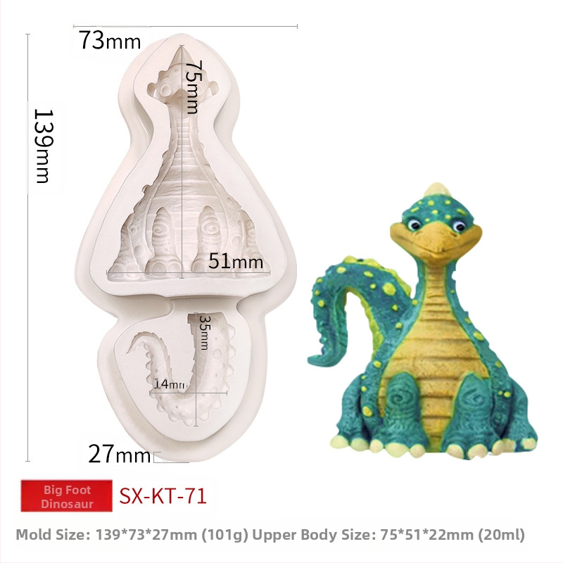 Misong húsvéti dinoszaurusz szilikon forma barkács rajzfilm állatos flip cukorcsokoládé torta dekorációs malom