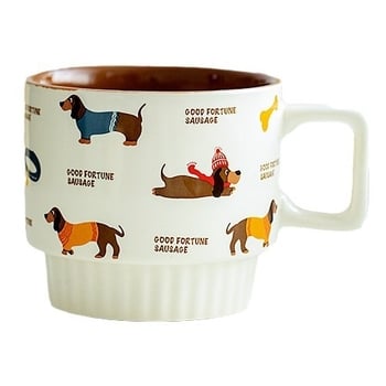 Мори Офис Керамична Чаша за Прибори за Сервиране Висококачествена Термоустойчива Чаша за Двойка Домакинска Чаша за Закуска с Цвете Чаша за Чай Чаша за Мляко