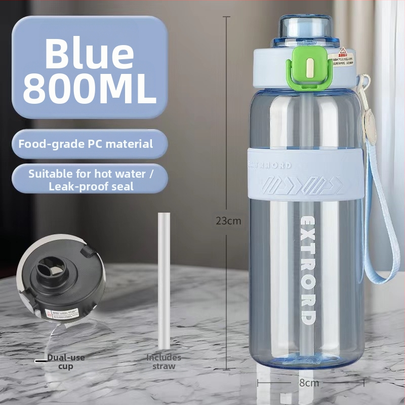 2025 m. didelės talpos fitneso sportinis vandens puodelis. Didelė didelės talpos plastikinė šiaudelių taurė, pritaikyta lauko kelionėms.