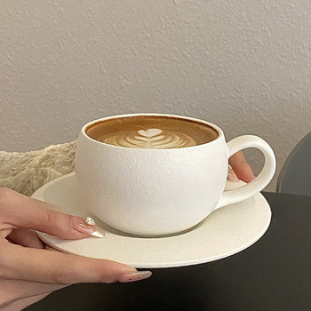 Retro jäätunud kivimustriga keraamiline munatops kohvitops alustass latte kunstitass pärastlõunatee suveniirkingitus nr