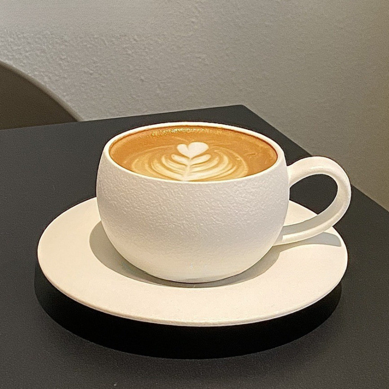 Retro jäätunud kivimustriga keraamiline munatops kohvitops alustass latte kunstitass pärastlõunatee suveniirkingitus nr