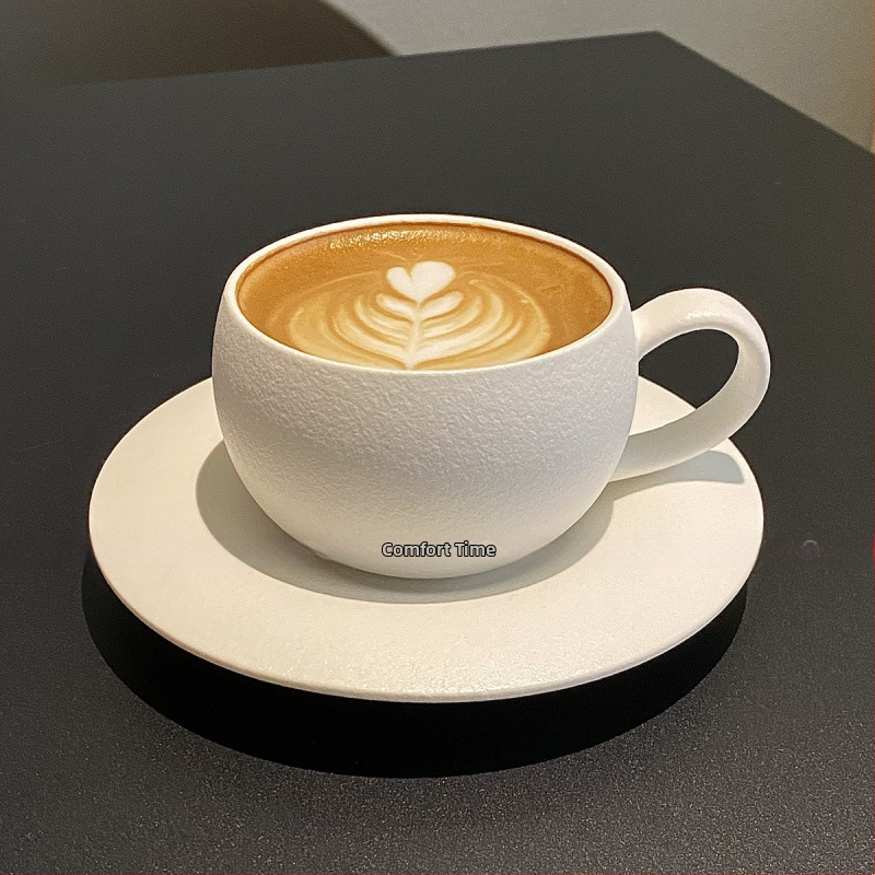 Retro jäätunud kivimustriga keraamiline munatops kohvitops alustass latte kunstitass pärastlõunatee suveniirkingitus nr