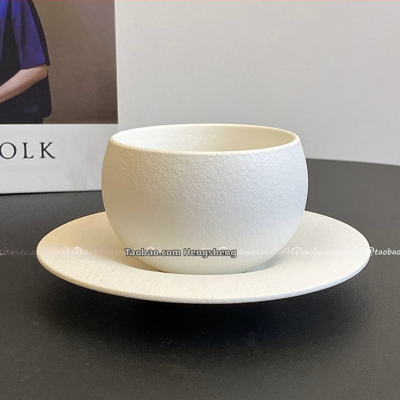 Retro jäätunud kivimustriga keraamiline munatops kohvitops alustass latte kunstitass pärastlõunatee suveniirkingitus nr