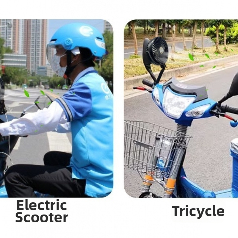 Keturių ratų siurbimo puodelio automobilio ventiliatorius, tylus prisegamas įkrovimas, USB prievadas, pagyvenusių žmonių paspirtukas, elektrinis triratis automobilis