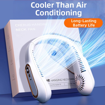 Ανεμιστήρας με κρεμαστό λαιμό, φορητός προσωπικός ανεμιστήρας, μίνι USB επαναφορτιζόμενος ανεμιστήρας κλιματισμού υψηλής ισχύος χωρίς πτερύγια εξωτερικού χώρου