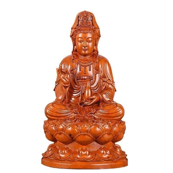 Huali medžio drožiniai, sėdinčio lotoso, Guanyin Budos papuošalai namams, svetainėms, medžio masyvo ritualiniai Budos, Guanyin moteriški bodhisatvos papuošalai