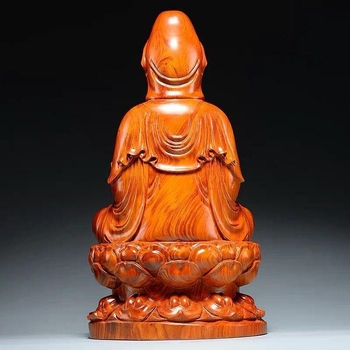 Huali medžio drožiniai, sėdinčio lotoso, Guanyin Budos papuošalai namams, svetainėms, medžio masyvo ritualiniai Budos, Guanyin moteriški bodhisatvos papuošalai