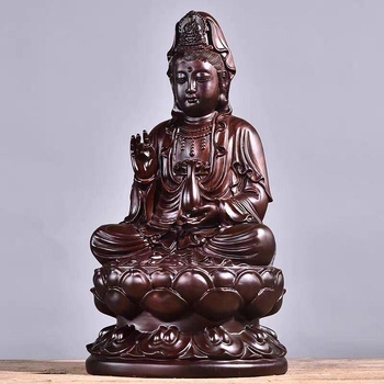 Huali medžio drožiniai, sėdinčio lotoso, Guanyin Budos papuošalai namams, svetainėms, medžio masyvo ritualiniai Budos, Guanyin moteriški bodhisatvos papuošalai