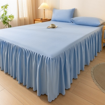 Korėjietiško stiliaus lovos sijonas, vientisas lovos užtiesalas, lovos užtiesalo apsauginis užvalkalas, neslystantis, vienspalvis paklodė, trijų dalių lovos sijonas, princesės stiliaus