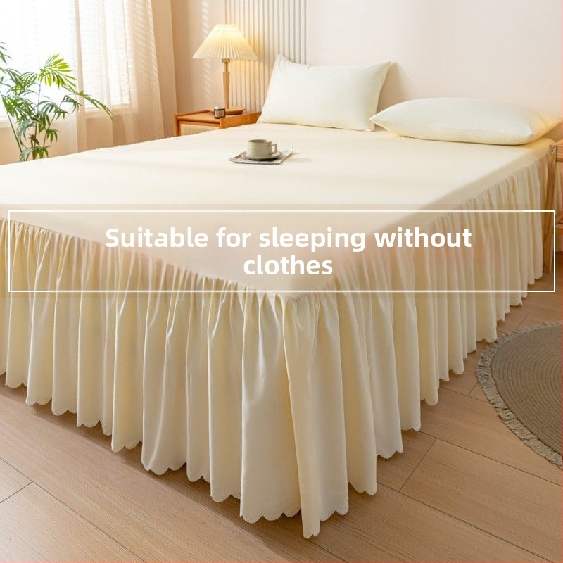 Korėjietiško stiliaus lovos sijonas, vientisas lovos užtiesalas, lovos užtiesalo apsauginis užvalkalas, neslystantis, vienspalvis paklodė, trijų dalių lovos sijonas, princesės stiliaus