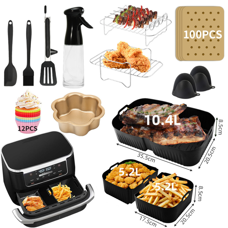 Ninja AF180 õhufritüür, 9-osaline lisatarvikutega käepidemega korv, pitsagrill, õhufritüür AF300