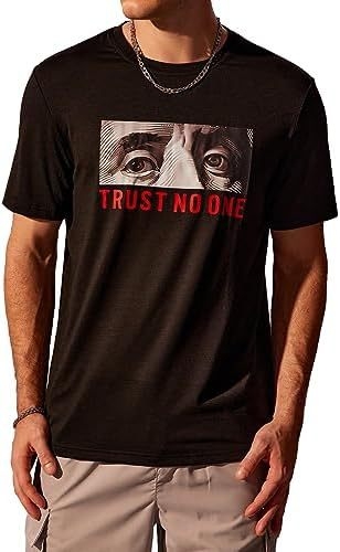 Soly Hux férfi grafikus póló, betűmintás, rövid ujjú