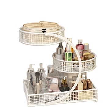 Kozmetikai tárolódoboz, Fésülködőasztal tárolóállvány, Fürdőszobai mosdópolc, Asztali rúzs és bőrápolási termék tárolóállvány
