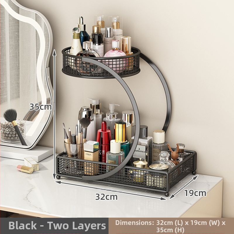 Kozmetikai tárolódoboz, Fésülködőasztal tárolóállvány, Fürdőszobai mosdópolc, Asztali rúzs és bőrápolási termék tárolóállvány