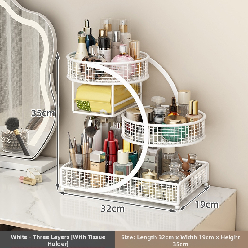 Kozmetikai tárolódoboz, Fésülködőasztal tárolóállvány, Fürdőszobai mosdópolc, Asztali rúzs és bőrápolási termék tárolóállvány