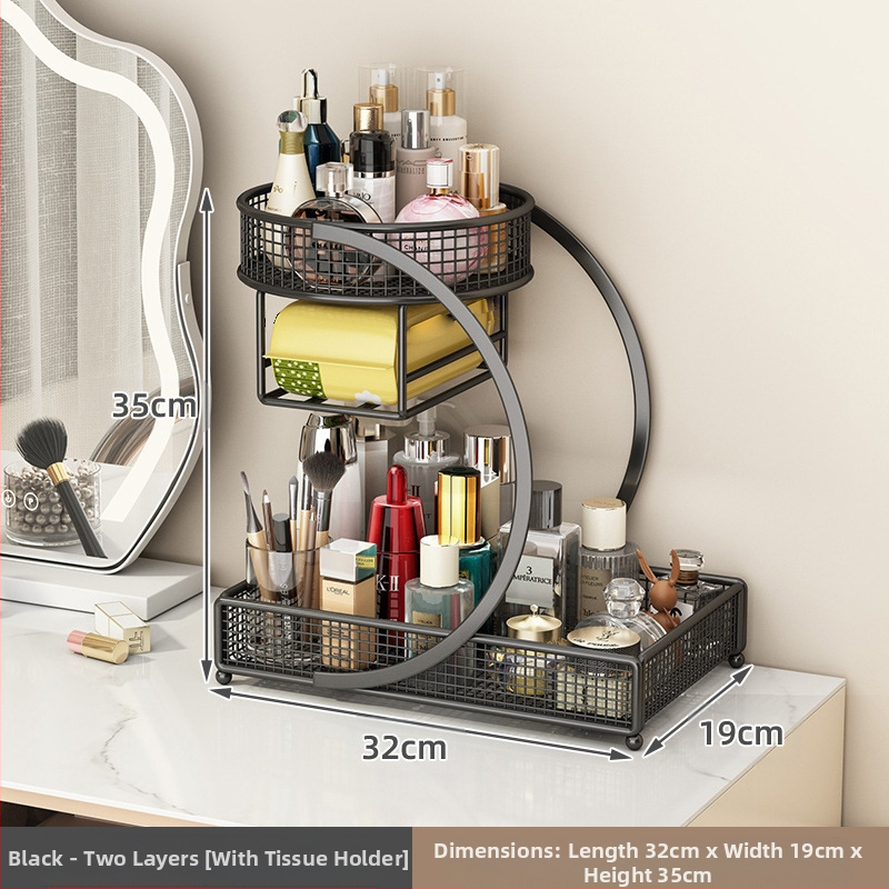 Kozmetikai tárolódoboz, Fésülködőasztal tárolóállvány, Fürdőszobai mosdópolc, Asztali rúzs és bőrápolási termék tárolóállvány