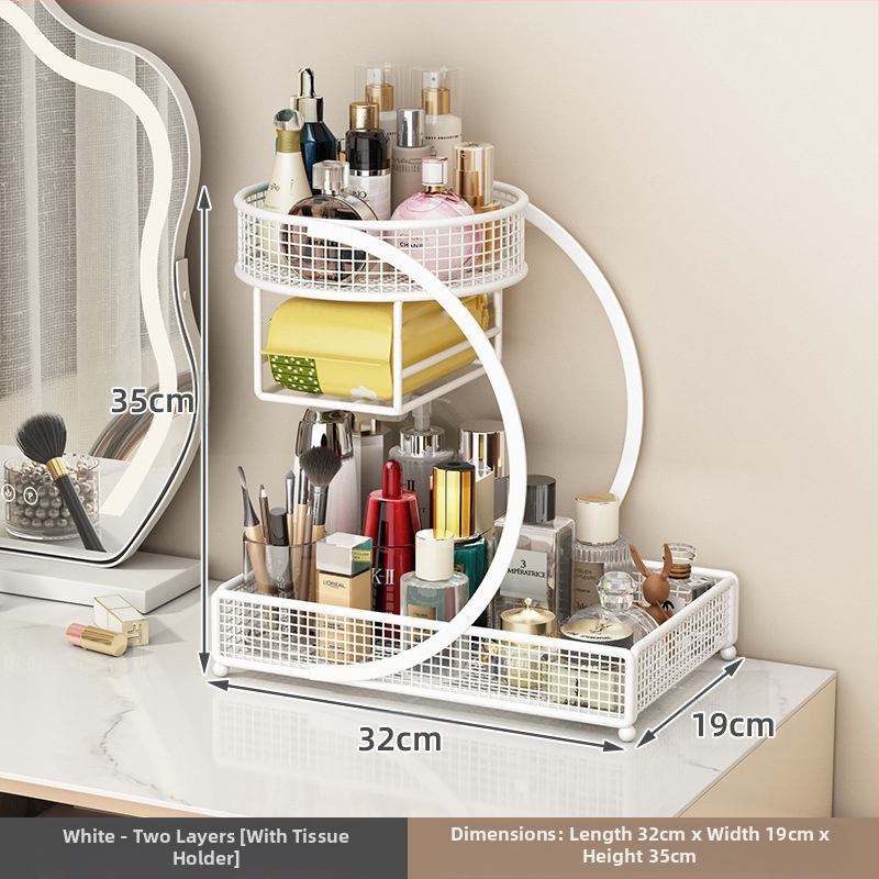Kozmetikai tárolódoboz, Fésülködőasztal tárolóállvány, Fürdőszobai mosdópolc, Asztali rúzs és bőrápolási termék tárolóállvány