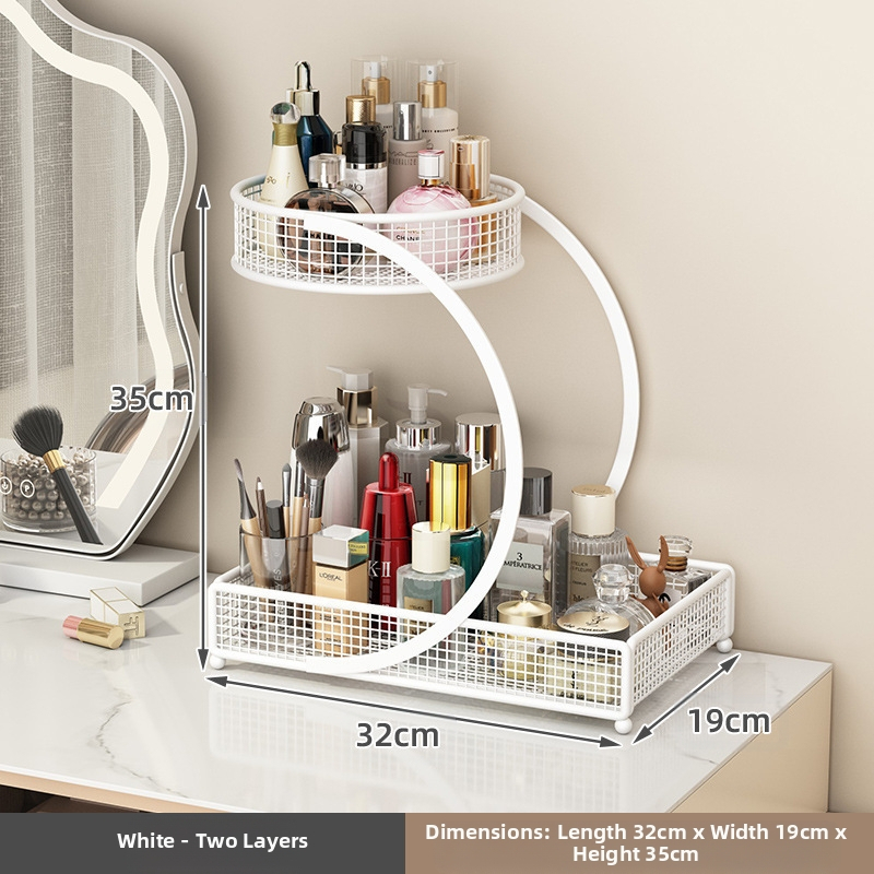 Kozmetikai tárolódoboz, Fésülködőasztal tárolóállvány, Fürdőszobai mosdópolc, Asztali rúzs és bőrápolási termék tárolóállvány