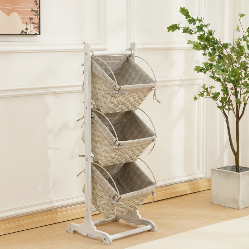 Hálószobai tárolóállvány Többrétegű szőtt tárolókosár Fa tárolókosár Tárolókosár Többrétegű függőkosár Uzsonnástartó