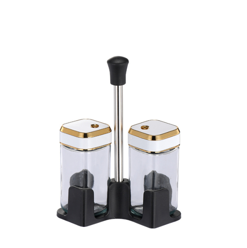 Pagardinimo indelis, sandarus drėgmei atsparus buitinis besisukantis prieskonių butelis, didelės talpos nešiojamas stiklinis prieskonių butelis, virtuvės reikmenys