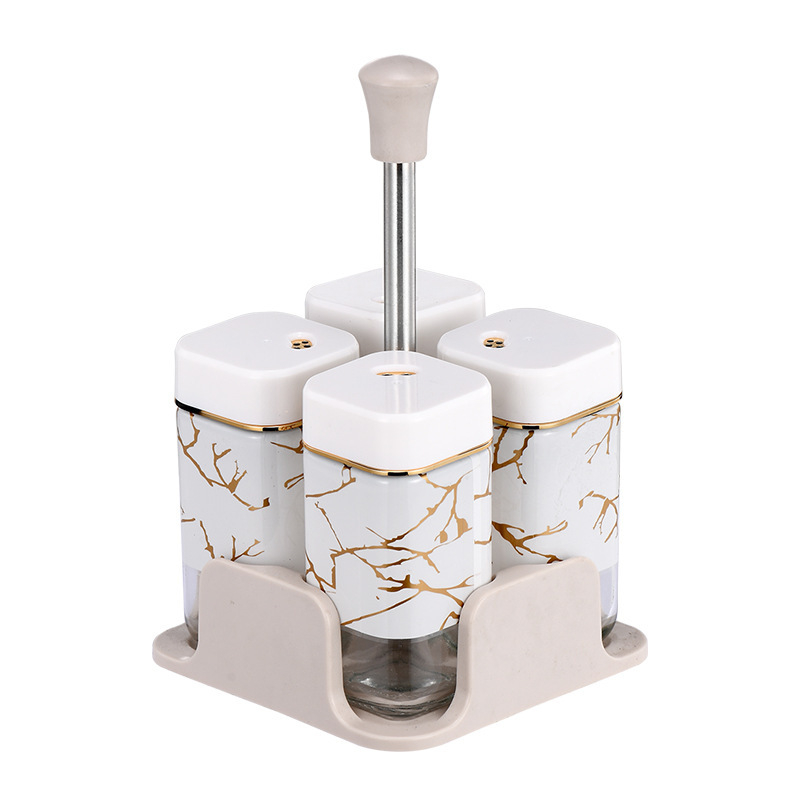 Pagardinimo indelis, sandarus drėgmei atsparus buitinis besisukantis prieskonių butelis, didelės talpos nešiojamas stiklinis prieskonių butelis, virtuvės reikmenys